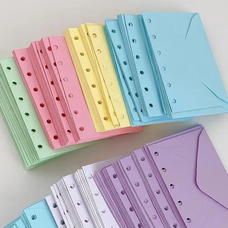 

5-Pack Binder Folders with Opening Pockets Removable Storage Bag for Cash Budget and Colorful Envelope Organizer.