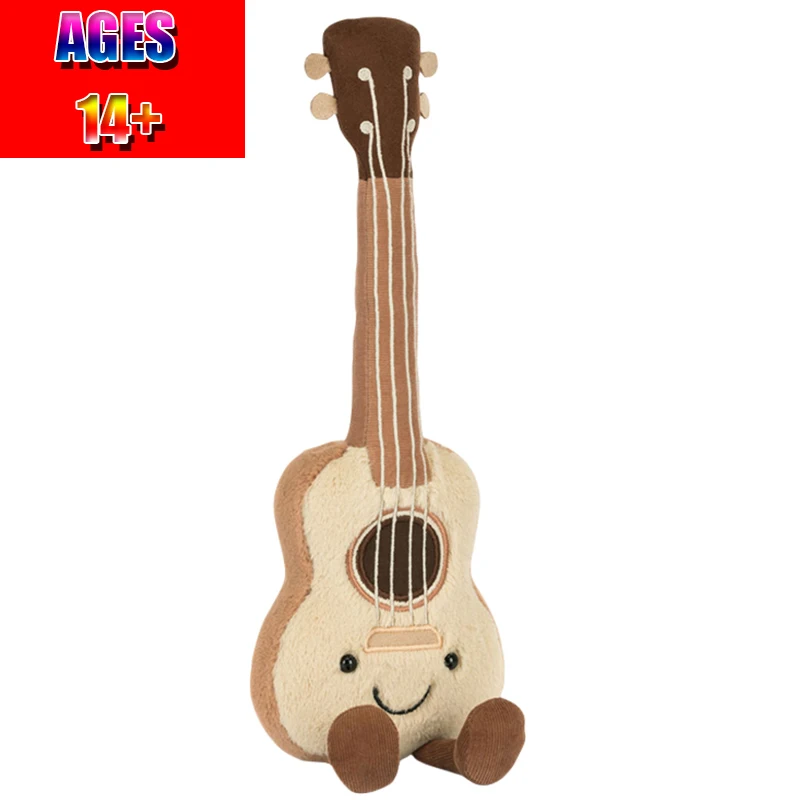 

Cute Musical Plush Toy Soft Violin Guitar Pipa Tuning Fork Note Stuffed Doll Instrument Gift for Kid Music Lover Home Decor