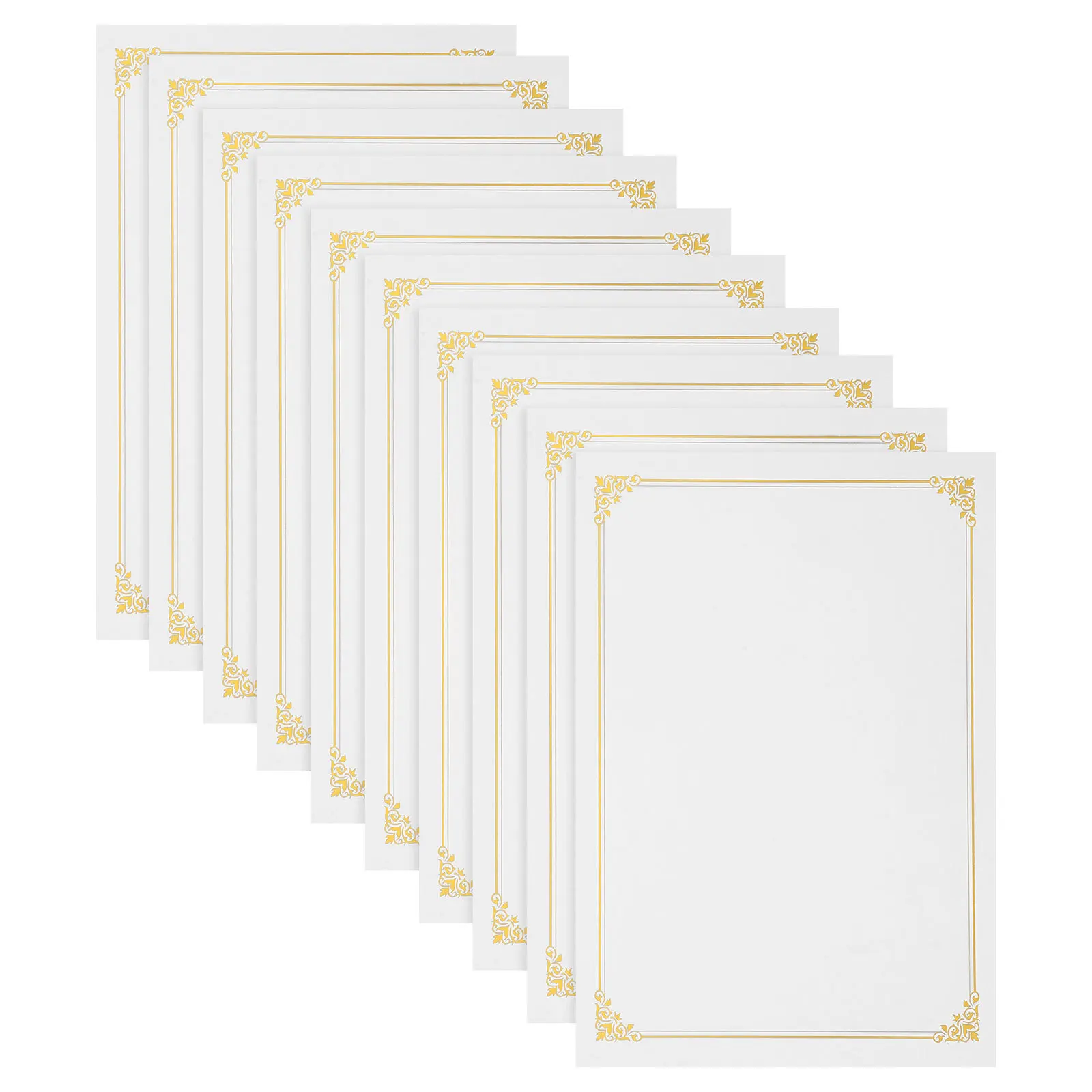 

10 шт., золотая бумага для печати, пустая записываемая бумага для диплома для выпускных наградов, бронзовые церемонии