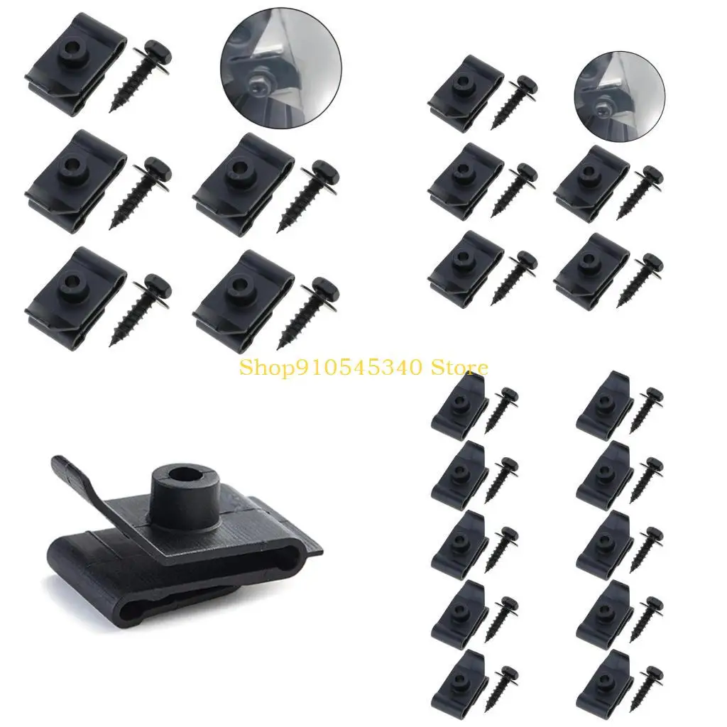 

U2JA Metal U-Type Screw Fastener Clip Car Screw Base Anti-rust Clamp Fastener Bumper Fenders Trim Panel Fastener Clips
