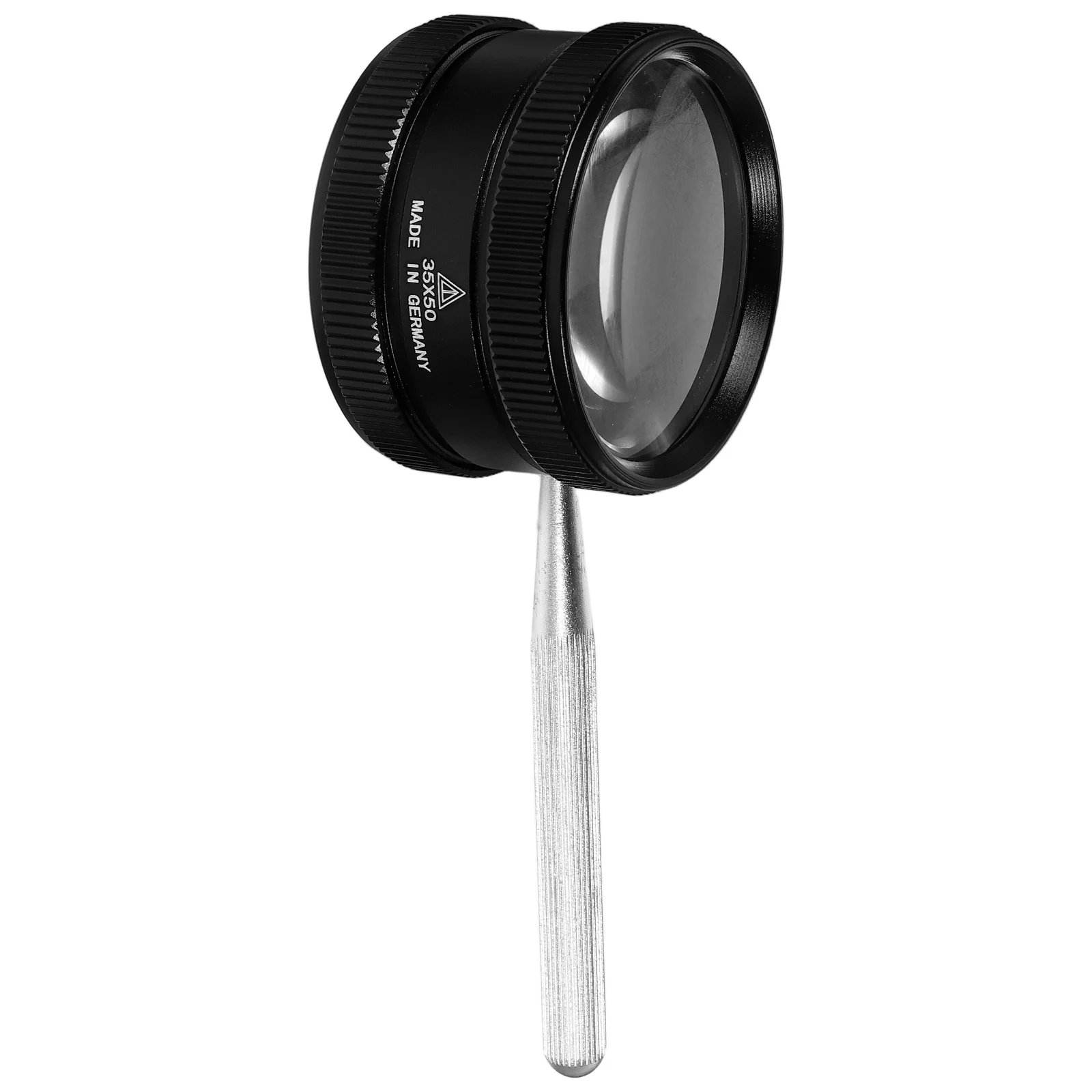 

Portable H held 35x Magnifying Glass for Jewelry Inspection Black Color Zinc Alloy Body Lightweight Design