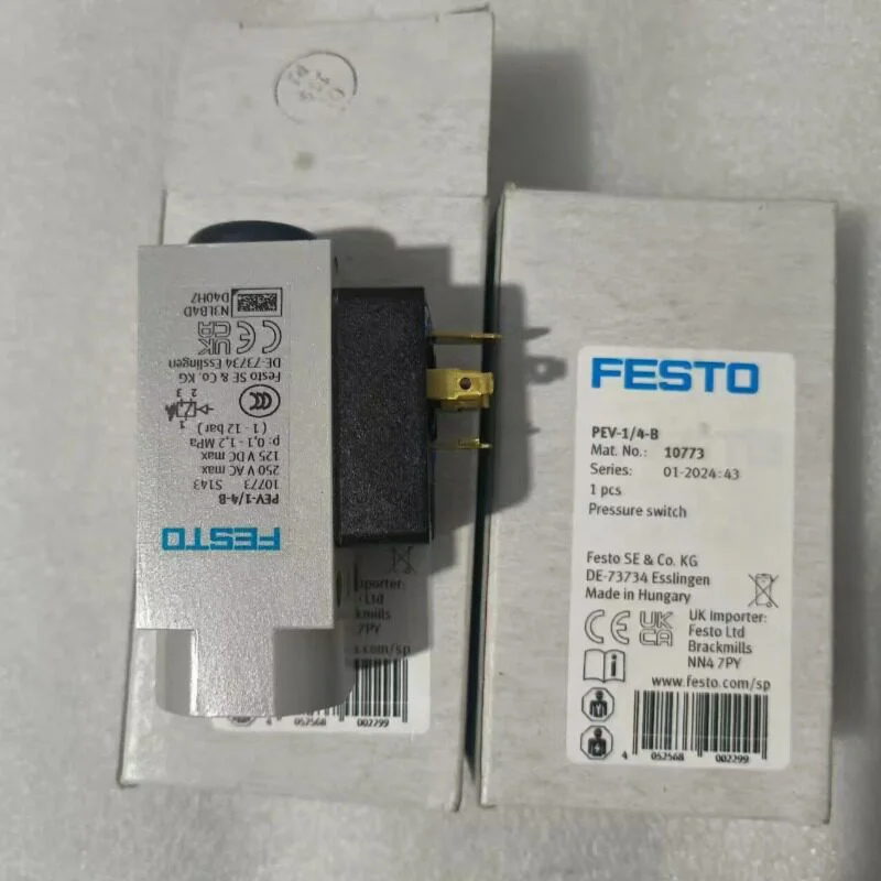 VPEV-1/8-M12 192489 PEV-1/4-SC-OD 161760 VPEV-1/8 150261 Original FESTO Pressure Switch PEV-1/4-B 10773 PEV-1/4-B-OD 175250