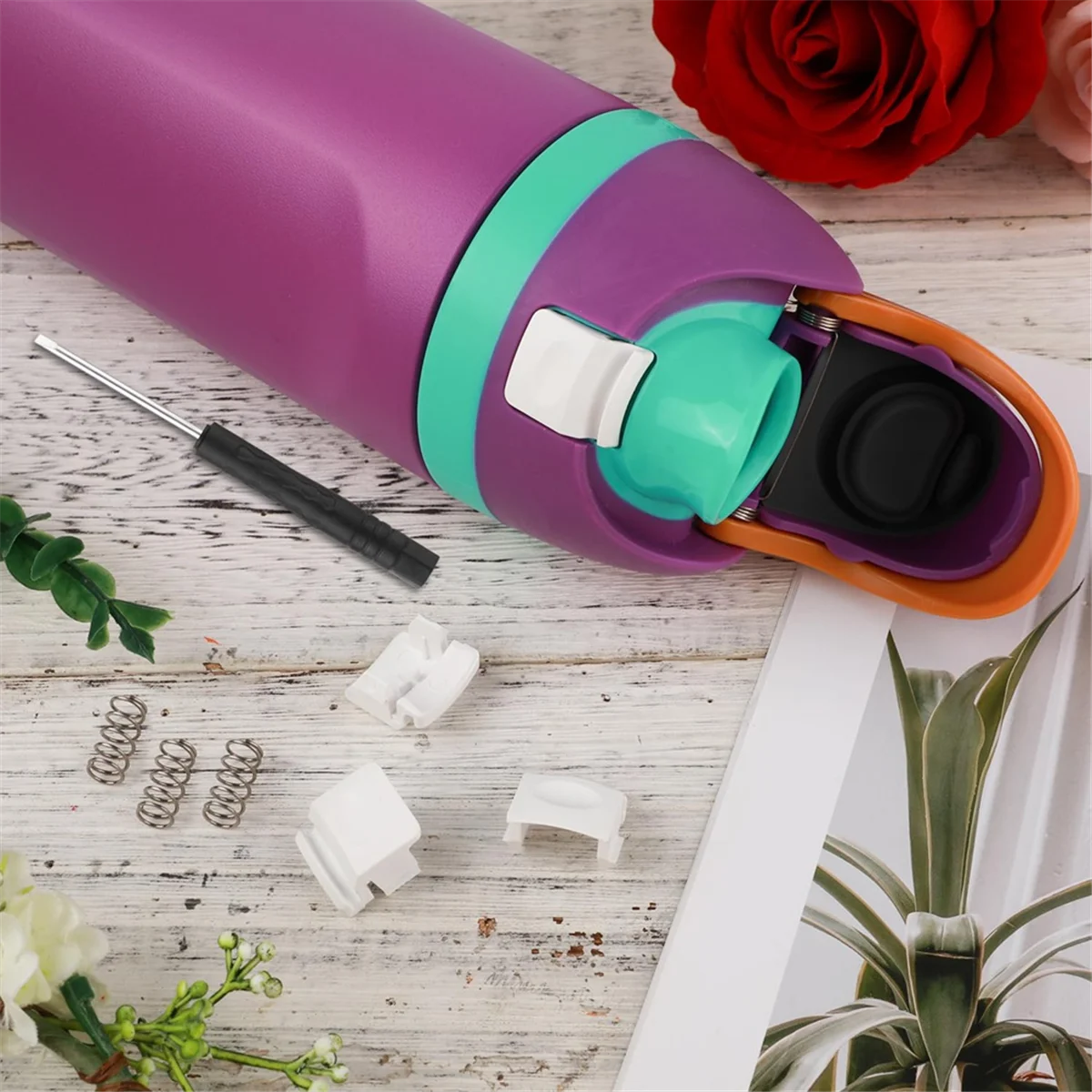 Botón de repuesto de 4 Uds para Owala FreeSip 24oz 32oz, piezas de tapa de botella de agua, accesorios de tapa superior de interruptor de empuje, blanco