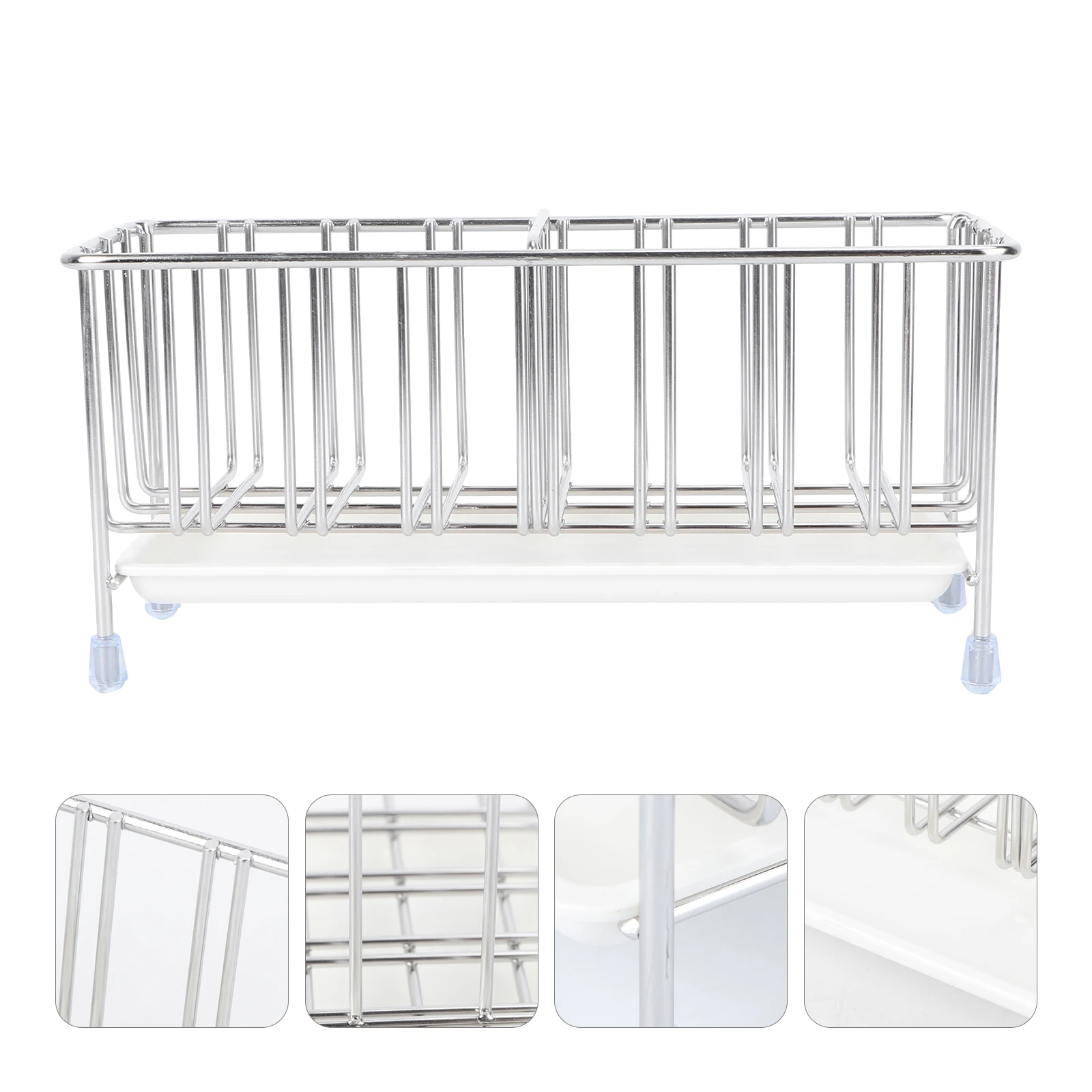 

1pc Stainless Steel Kitchen Storage Rack Large Capacity Space Saving Draining Design Ventilated Multi-Function Sink Rack For