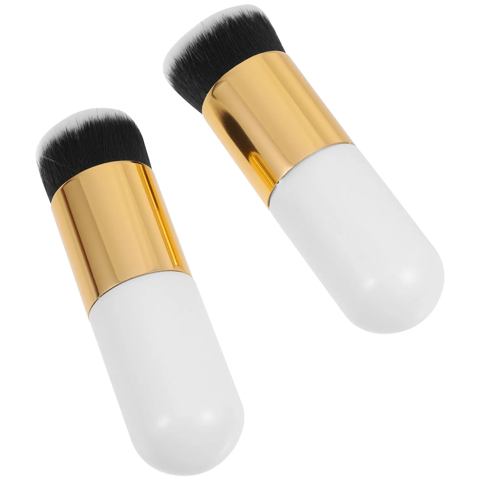 2Pcs Foundation Makeup Brushes Premium Synthetic Hair High-Density Face Brush for Blending Buffing Powder Blush Cosmetics Brush