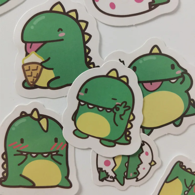 40pcs Kawaii green dinosaur Decorative cartoon animals Stickers Scrapbooking Label Diary Album Stationery Art Journal Planner