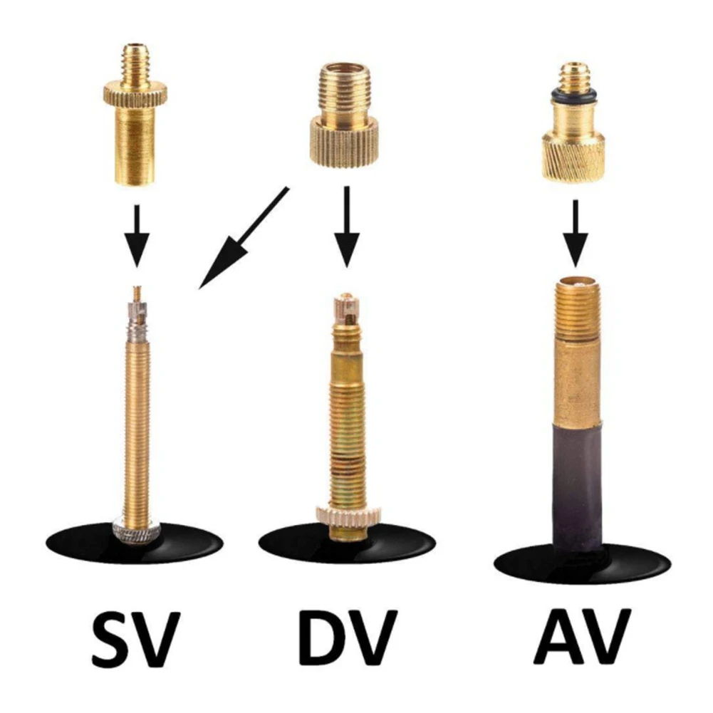 4Pcs Bicycle Valve Adapter Bicycle Valve Manifold Valve Adapter Sv Av Dv Bicycle Pump Ball Pump Needle Inflator Fits