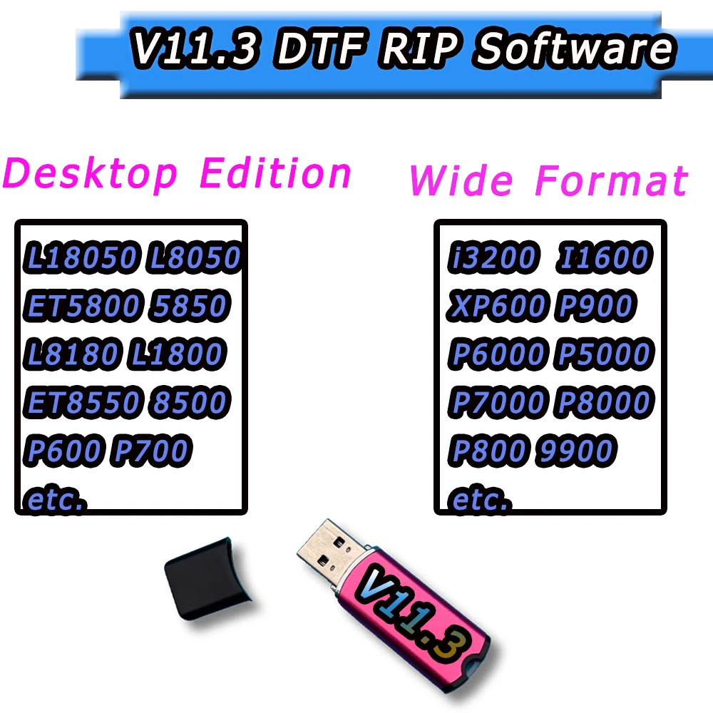 11.3 DTF RIP Software Dongle Key For Epson L18050 L8050 L8180 L1800 ET 5800 ET 5850 XP600 i3200 i1600 P900 P7000 P6000 P5000