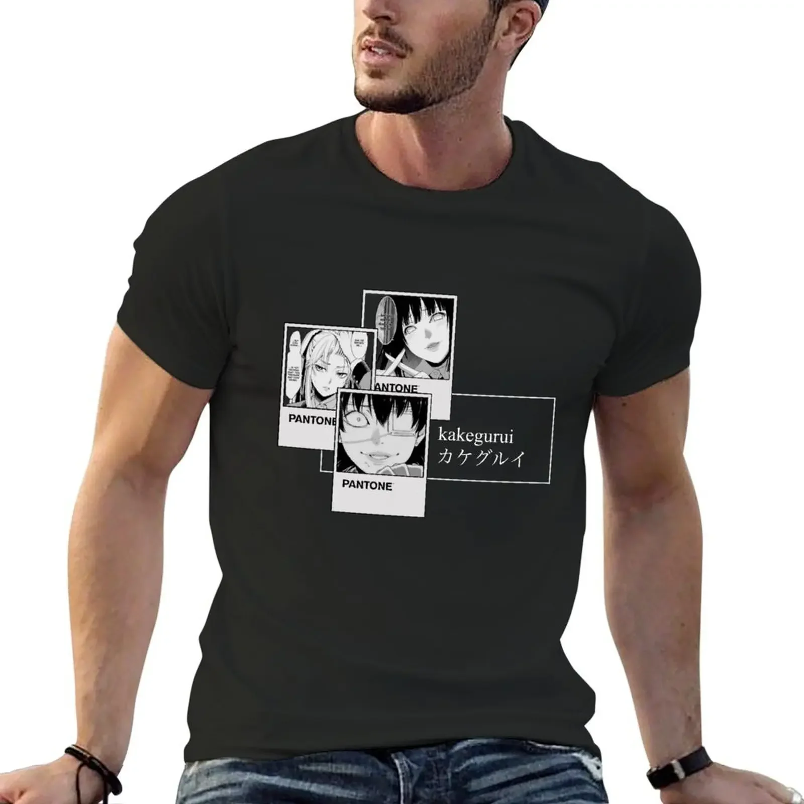 KAKEGURUI AESTHETIC T-Shirt plus size tops sports fans vintage clothes Men's cotton t-shirt