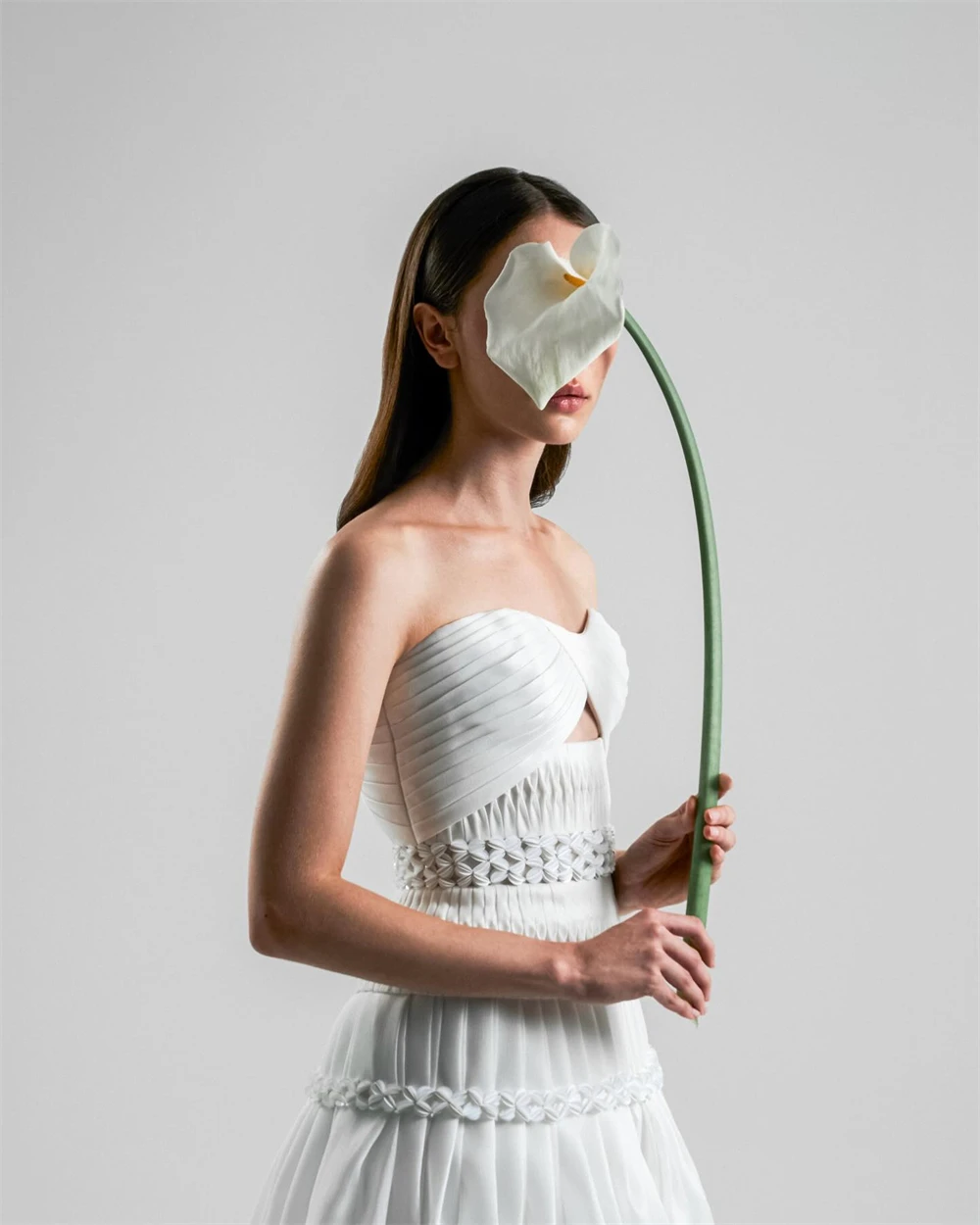 

Customized Charming White Wedding Dresses Elegant Heavy Industry Wedding Dresses Strapless Sleeveless Special Occasion Gowns