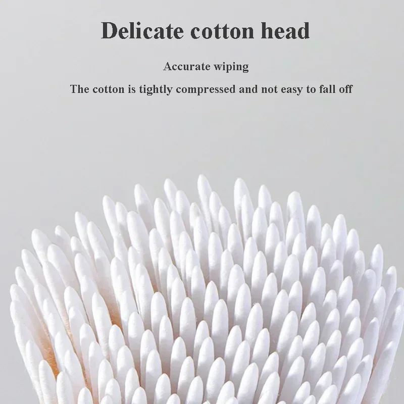 100/300PC 7/10cm Disposable Ultra-small Micro Brushes Eyelash Extension Glue Removing Tool Double-end Wood Cotton Swab Lint-Free