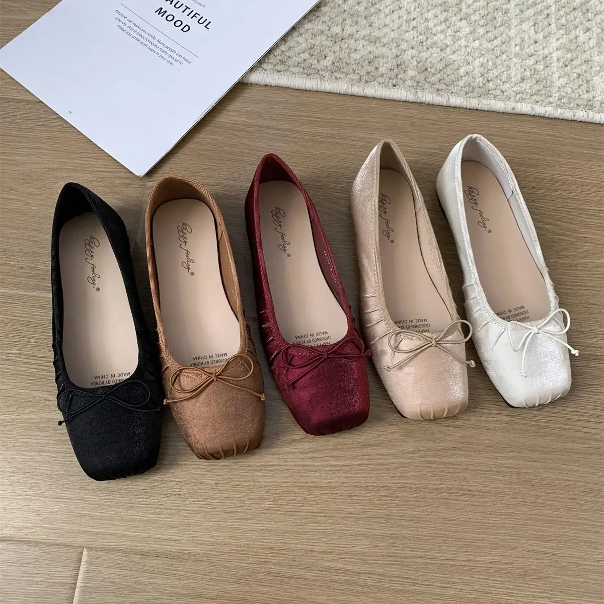Bailamos New Elegant Women Flats Comfortable Ballet Shoes Woman Classic Round Toe Bowtie Ballerina Flats Ladies Soft Loafers Muj