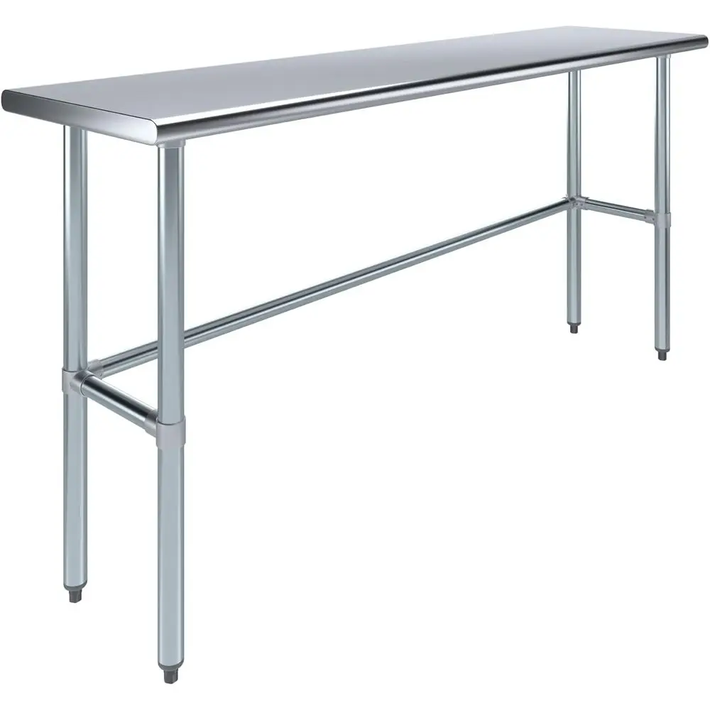 

18 x 72 Open Base Stainless Steel Work Table - Heavy Duty Utility for Food Prep and Commercial Use