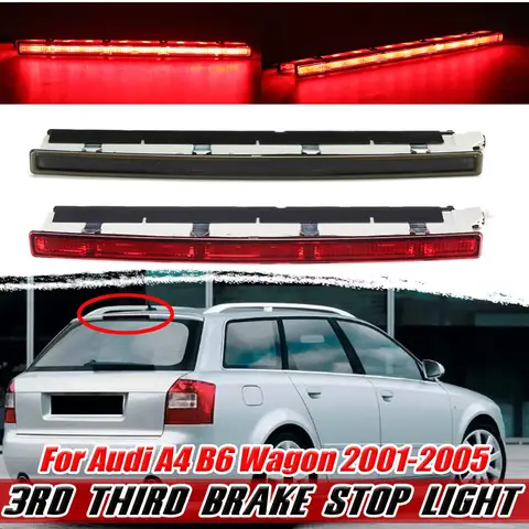 Audi A4/S4 B6 Avant Wagon 용 레드/스모크 세 번째 제 3 브레이크 라이트 스톱 램프 렌즈 2001 2002 2003 2004 2005 8E 9945097   자동차 조명