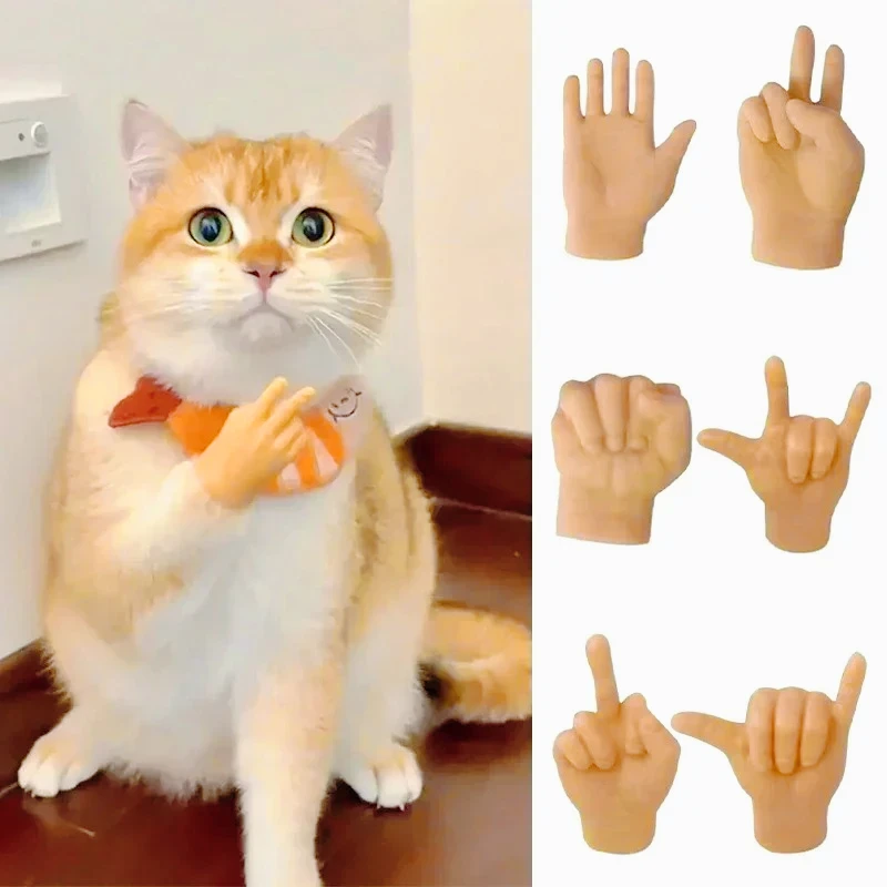 Katzen-Finger-Gesten-Handschuhe Kreatives Dehnbares TPR-Spielzeug Hohe Elastizität Interaktives Katzenspielzeug Sicheres Haustierspielzeug Lustiges Tierpfoten-Design – Detail 8