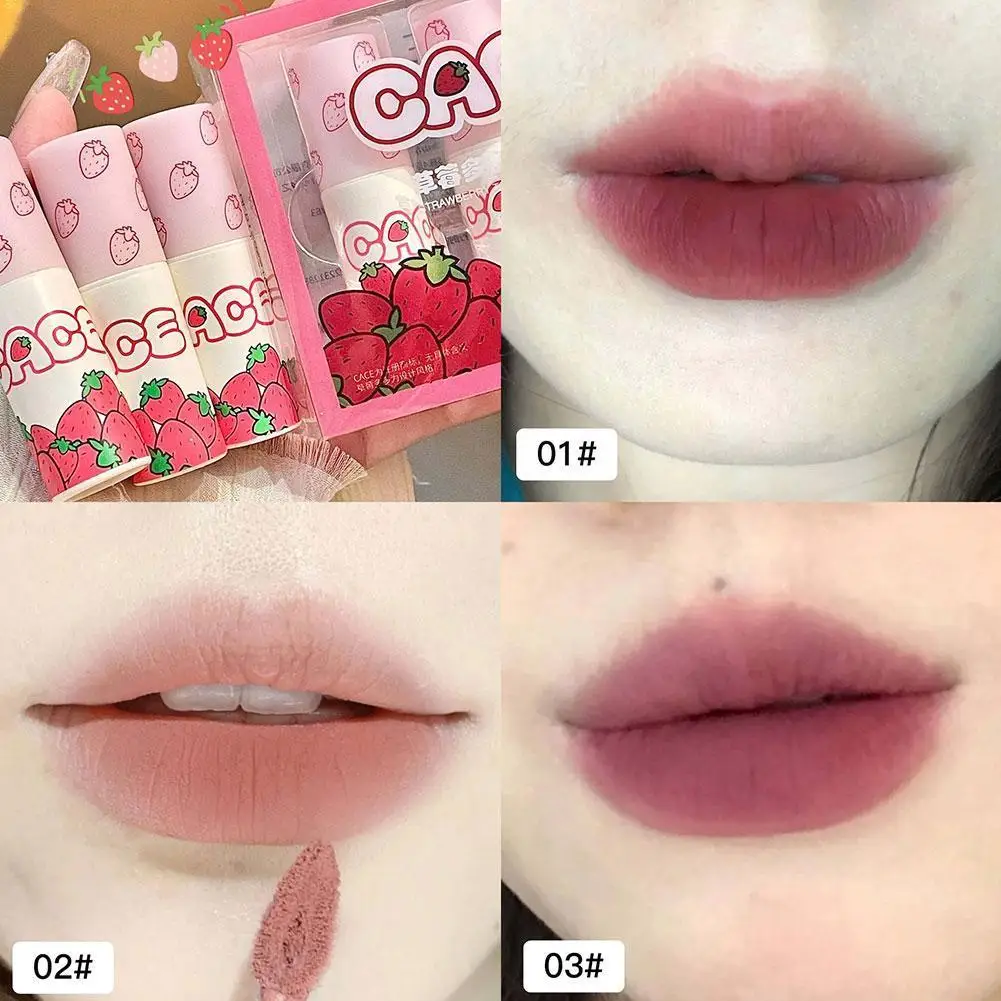 6 Farbe braun rosa Lippen glasur matt flüssiger Lippenstift niedlich nackt rote Wange Kosmetik Lippen samt wasserdicht Tönung Schlamm Rouge Stroh w4k4