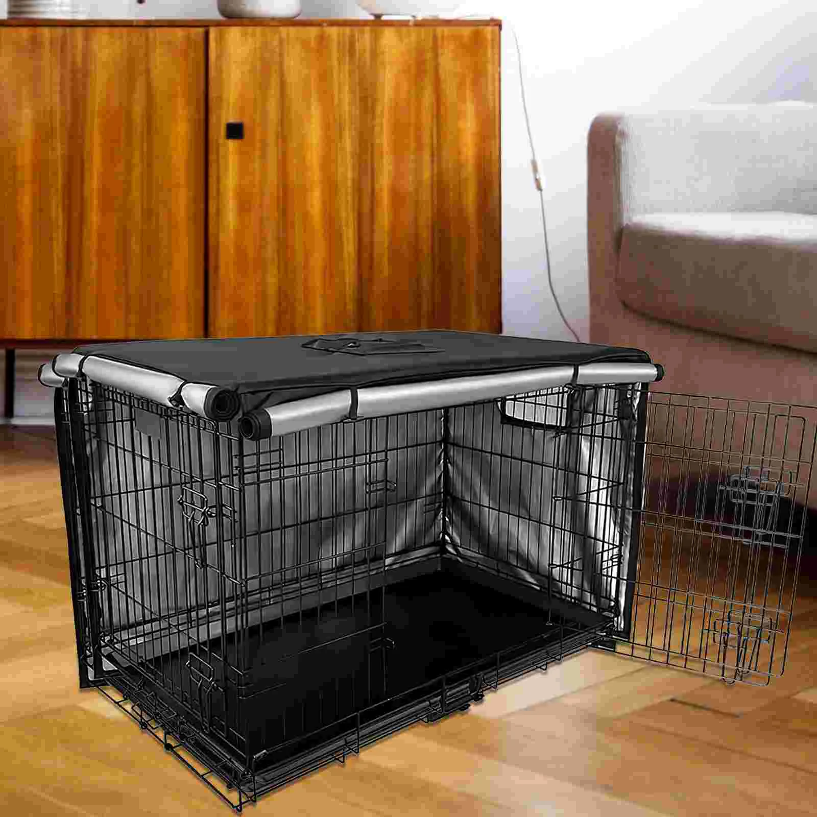 Dog Cover Crate Tarp for Kennel Pet Cage Polyester Topper Cages Protector Playpen Pets Rainproof Iron Wire