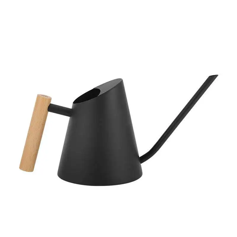 Stainless steel tapered wooden handle watering kettle Gardening watering kettle Household green plant watering kettle