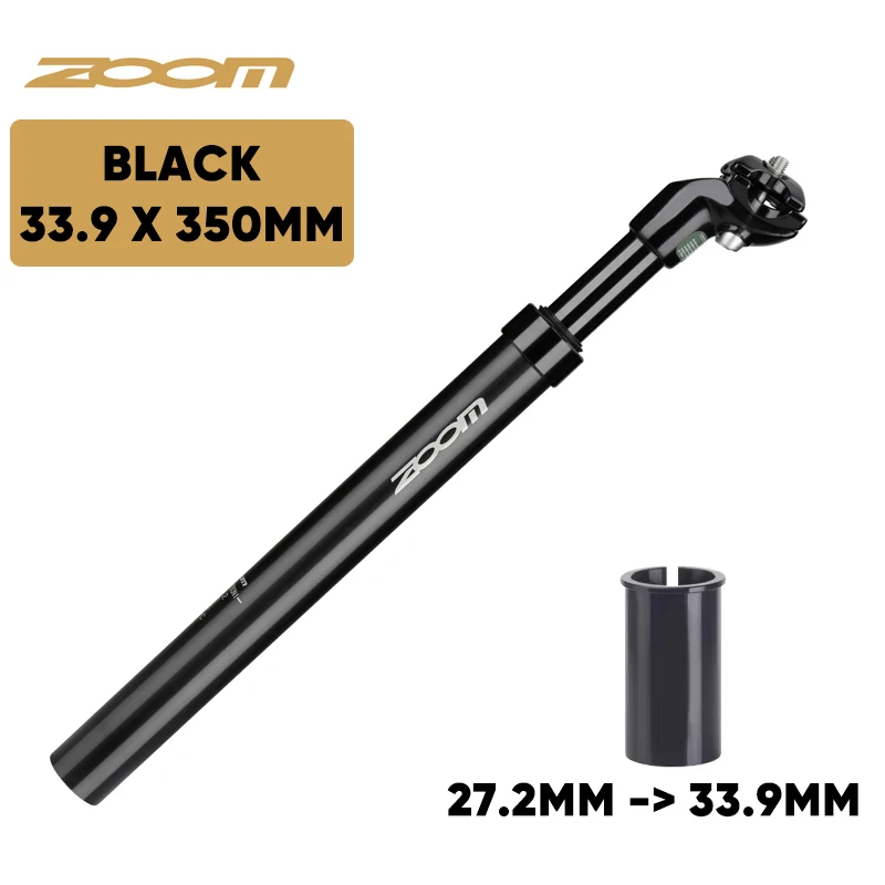 ZOOM Fiets Verende Zadelpen 27.2/31.6/28.6/30.4/30.8/33.9mm MTB Verende Zadelbuis 350mm Schokdemper Zadelpen Fietsonderdelen