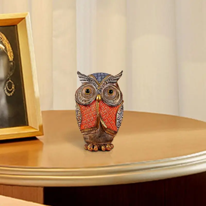 Owl Figurines Home Decor Owl Decor Beautifully Hand Carved Detailed Durable Non Fade Lovely Owl Statue Decor For Fireplace