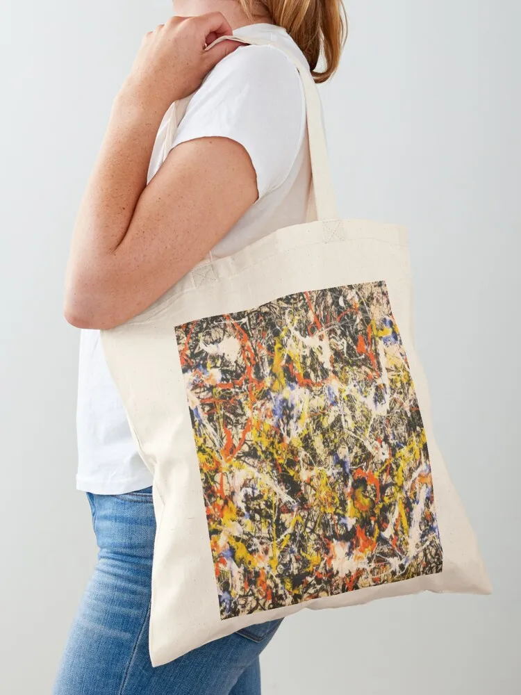 Abstract Jackson Pollock Painting Original Art ,artwork by Jackson Pollock, red, yellow, blue, black, Tote Bag tote bag men's