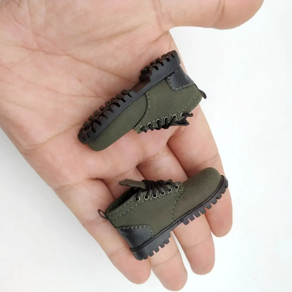 Donkergroene canvas gevechtslaarzen 1/6 schaal mannelijke soldaat jungle casual stevige schoenen model voor 12 inch speelgoedfiguren pop