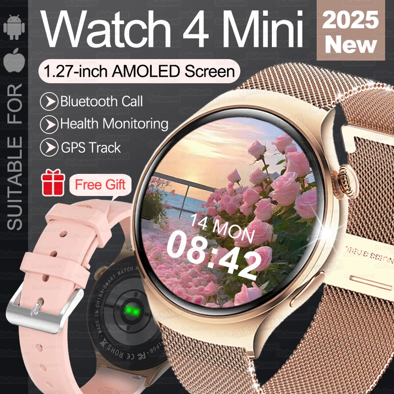 

Ladies' Fashion Smart Watch Gold Steel Belt AMOLED HD Screen Bluetooth Call Health Monitor IP68 Waterproof Sports Smartwatch Men