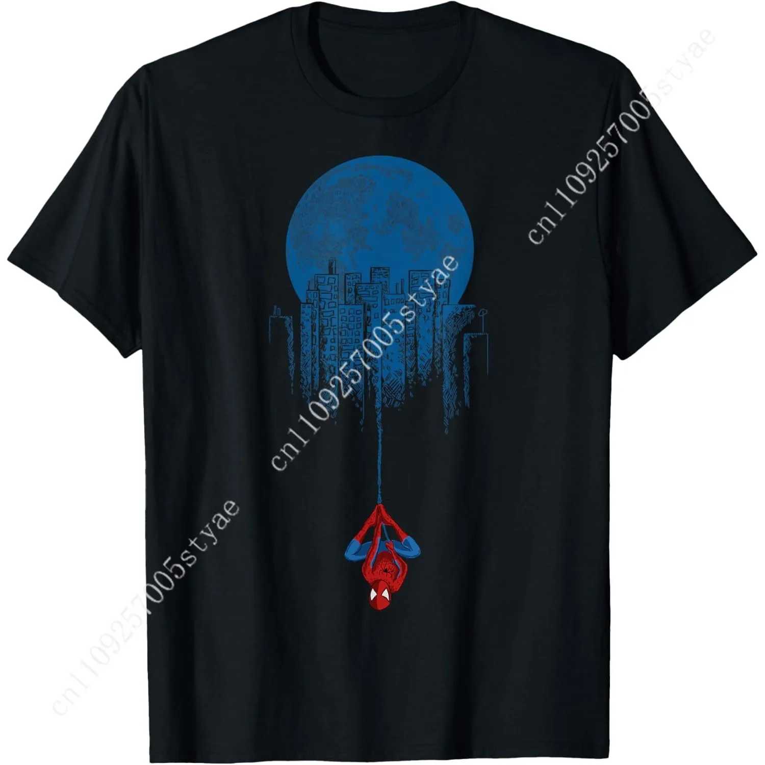 

Marvel Spider-Man Blue Steel Moon Hang Graphic T-Shirt T-Shirt Cosplay