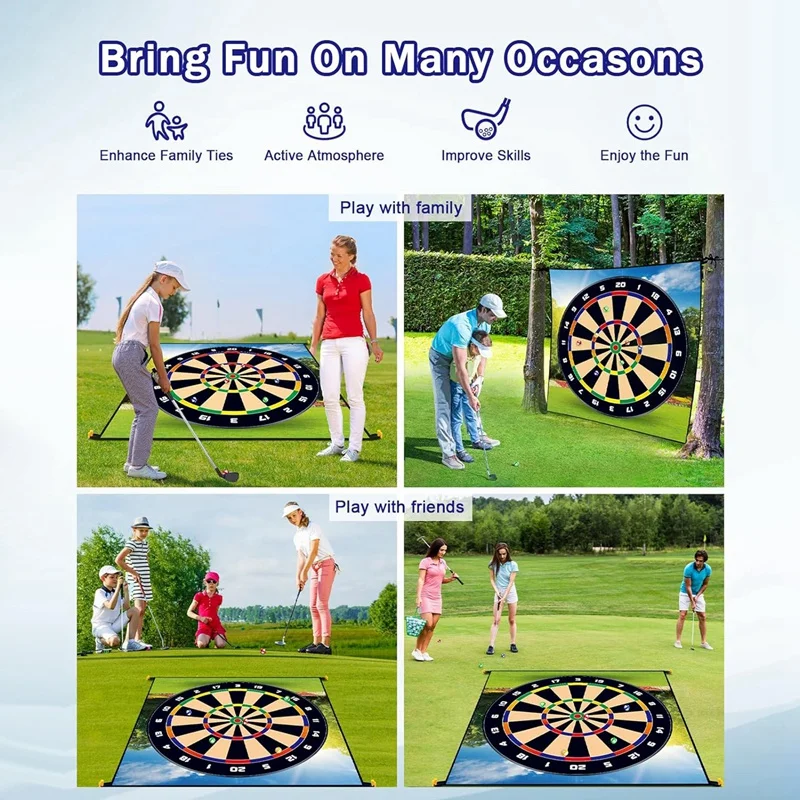 Golf Chipping Game Mat Golf Chipping Games Set Golf Score Darts Game Mat Indoor Outdoor Backyard For Family & Friends