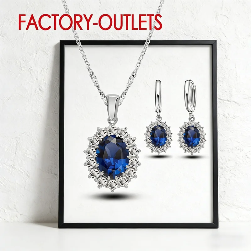 925 Sterling Silver Bridal Jewelry Sets Austrian Crystal Round Shape Necklaces Hoop Earrings Women Girls Engagement Anniversary