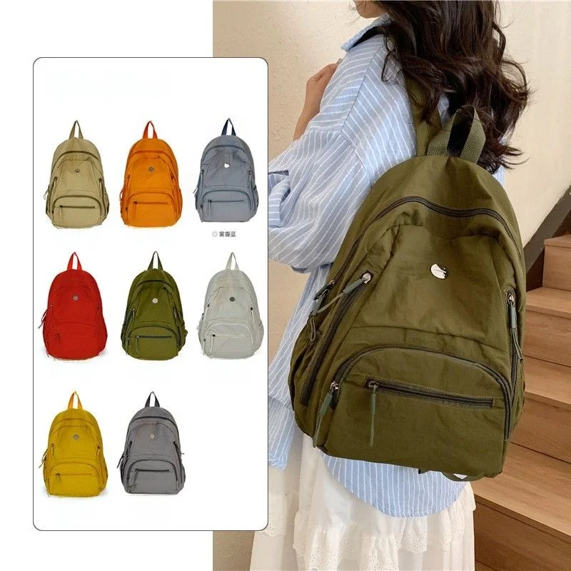 Ultra-Light Waterproof Nylon Parachute Ladies Backpack Large Capacity Puffiness Fashionable  Double Shoulder Bag Lightwe...