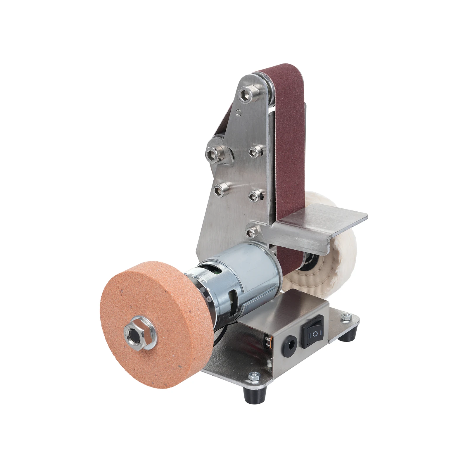 

Электрическая ленточная шлифовальная машина, 7-скоростная регулировка, многофункциональный шлифовальный станок для полировки и полировки с 10 шт. шлифовальными лентами 30*330 м