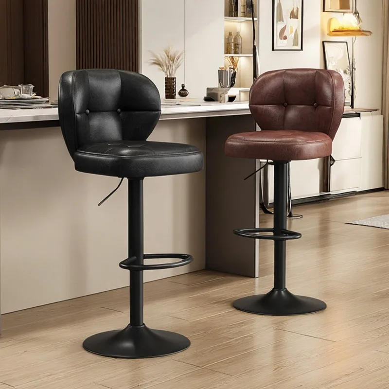 Silla de bar de lujo, silla de bar giratoria elegante y minimalista, altura ajustable, taburete de bar vintage, muebles nórdicos