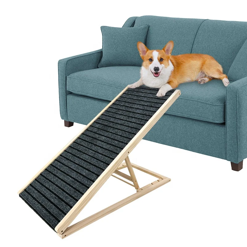 Portable Anti-Slip Foldable Wooden Pet Ramp for Bed Car Couch Sofa SUV-Dog & Cat Step Stairs Pet Products