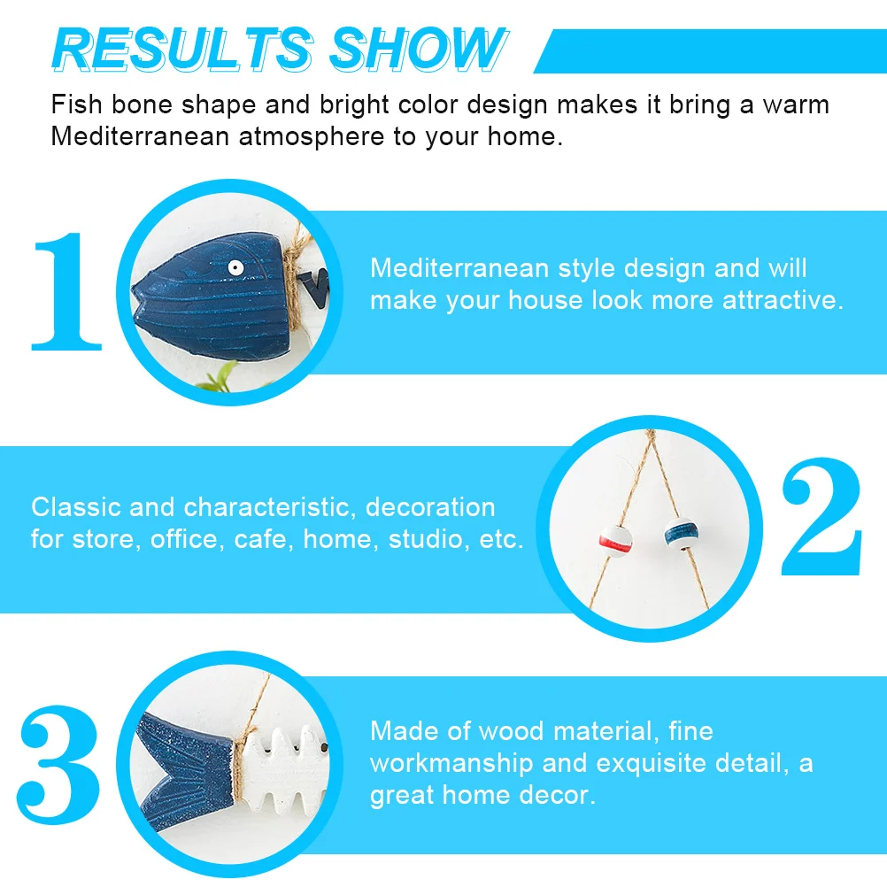 

Mediterranean Style Wooden Fish-Bone Wall Hanging Adornment Nautical Decor Home Plaque Wooden Sign Hanging Nautical Wall Decor