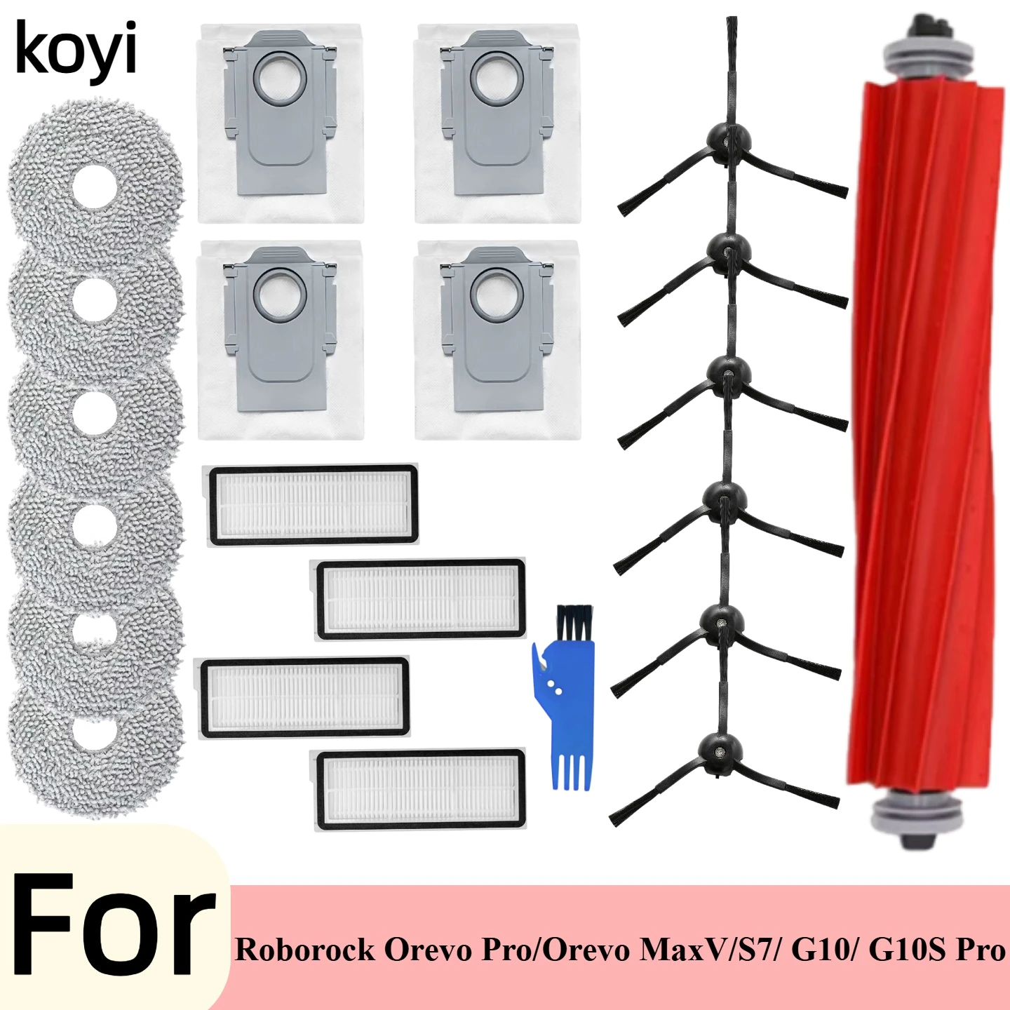 

Подходит для Roborock Q Revo MaxV/Q Revo Pro, запасные части, аксессуары, основной ролик, боковая щетка, фильтр Hepa, швабра, тканевый мешок для пыли