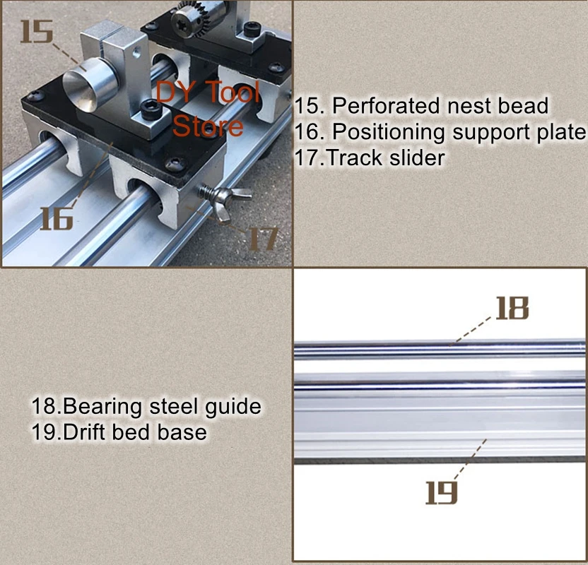 DIY multi-functional mini-simple drilling paint grinding polishing rail perforation positive and negative fish drift lathe