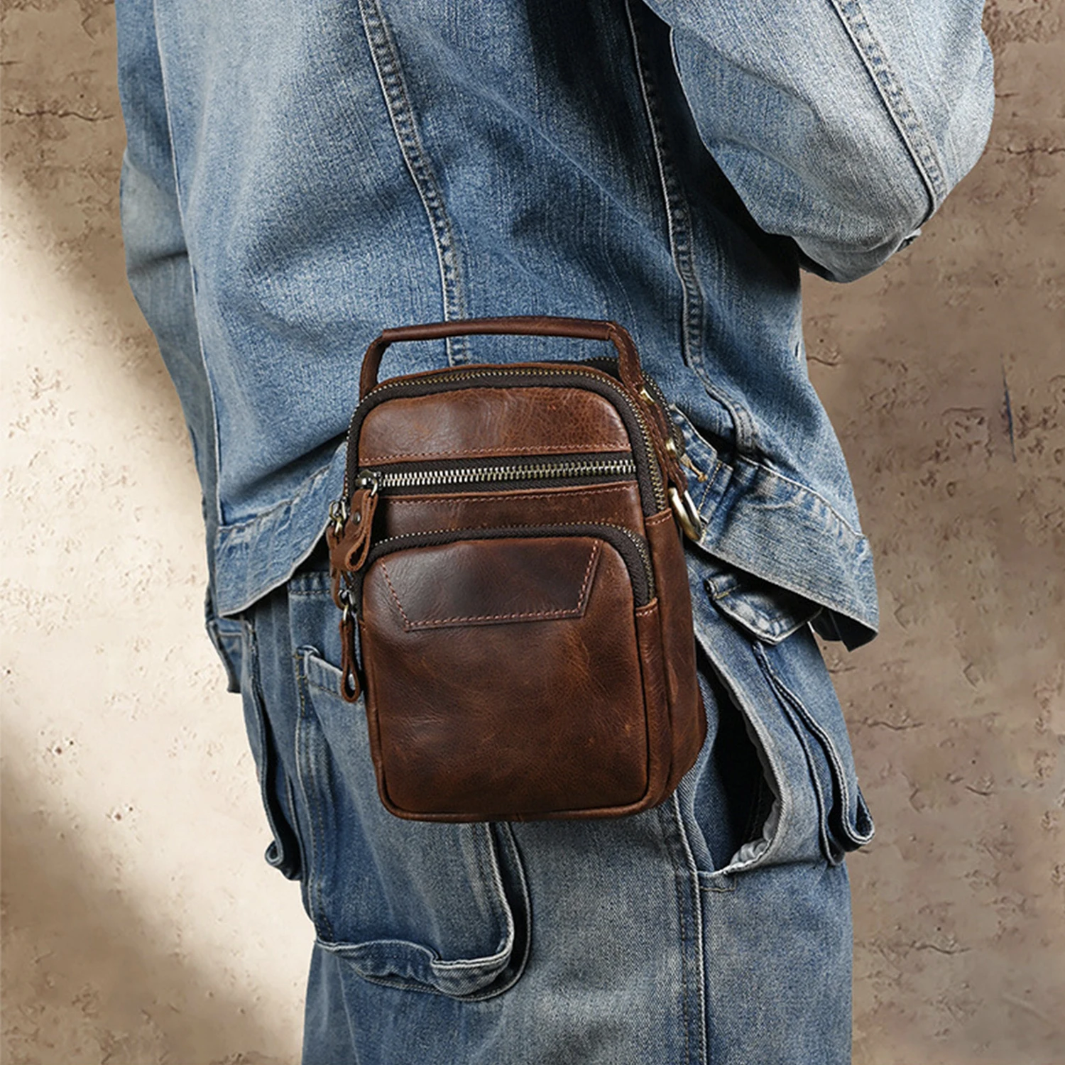 Vintage Genuine Leather Waist Bag Crossbody Bag Belt Bag Phone Bag Cosplay Medieval Renaissance Handbag Clothing Accessory Women