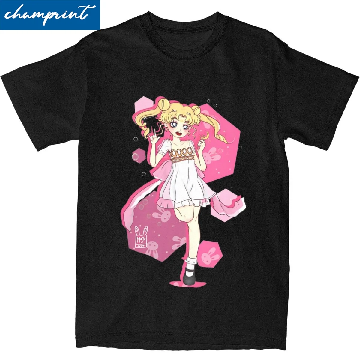 Sailormoons Chibi Usagi T-Shirt for Men Women Anime Hipster Cotton Tee Shirt Crewneck Short Sleeve T Shirts Plus Size Clothing