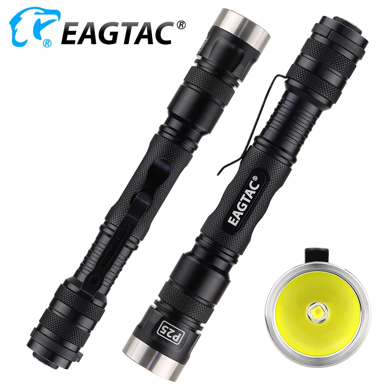 EAGTAC P25A2 XML2 CW NW Nichia519 365nm 39nm UV LED مصباح يدوي قابل للاستبدال قطرة في وحدة بطارية AA