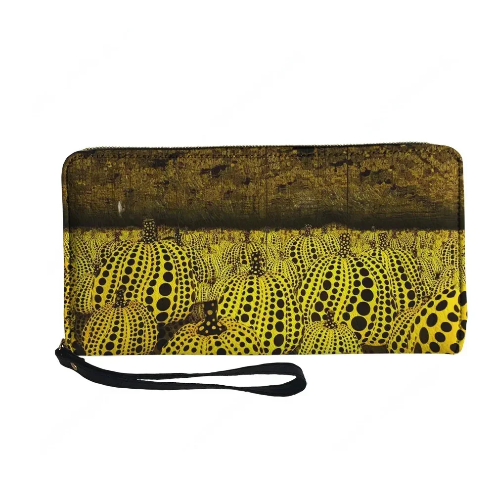 Funny Yayoi Kusama Pumkin Custom Wallet Purse Sprunki Mens Womens Zipper Long Wallets Double Print  Portable Wallet Gift Bag