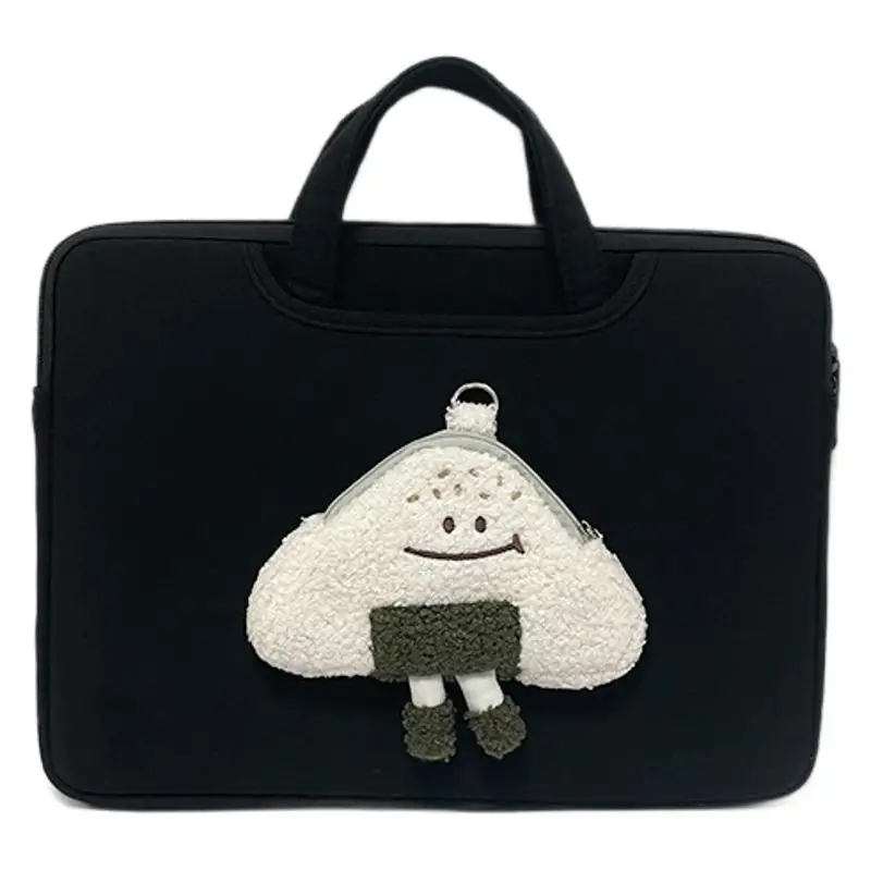 Ins لطيف كرة الأرز حقيبة لابتوب المحمولة المرأة ماك بوك اير برو 13 13.3 14 15 15.6 16 بوصة حقيبة يد للصدمات دفتر كم حقائب