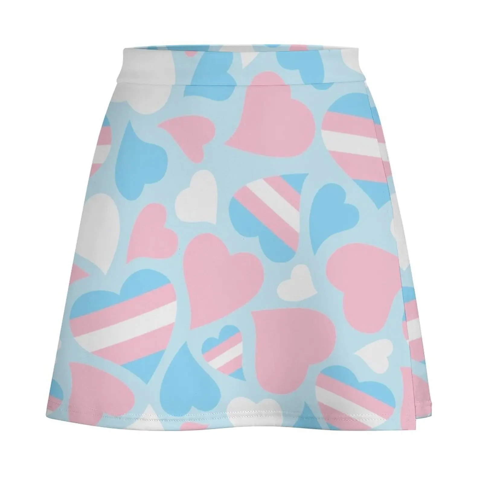 Pride Hearts Transgender Mini Skirt skirts for woman Summer dress mini skirts women's stylish skirts Mini Skirt