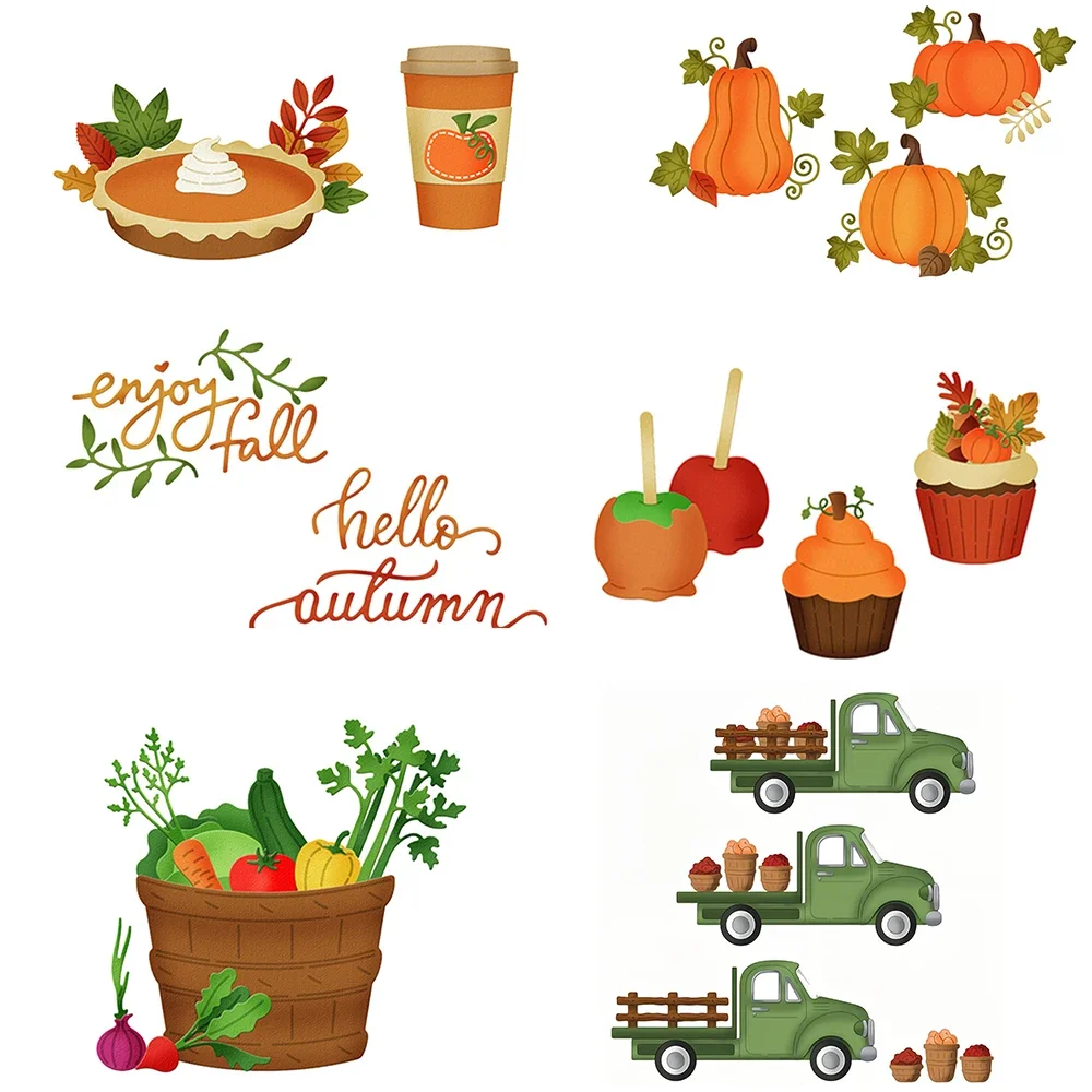 Herbst Kürbisse Pie&Latt Cupcake Gemüse Stanzformen Ernte LKW/Satz gestanzt für DIY Scrapbooking Karten Basteln