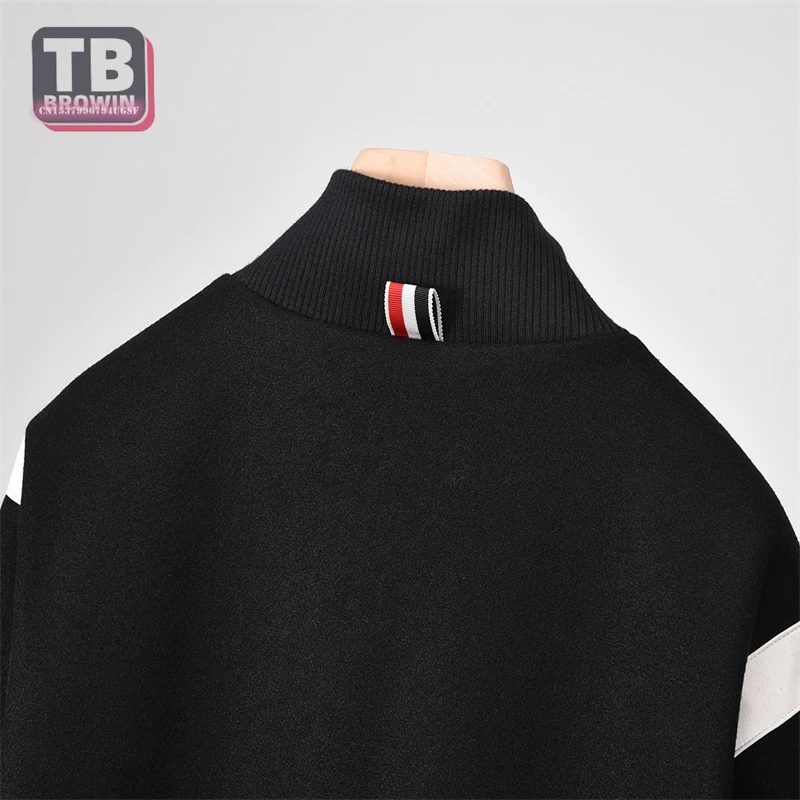 TB Flagship-Store Brand men\'s women\'s baseball uniforms stand-up collar striped long-sleeved raglan sleeves jacket