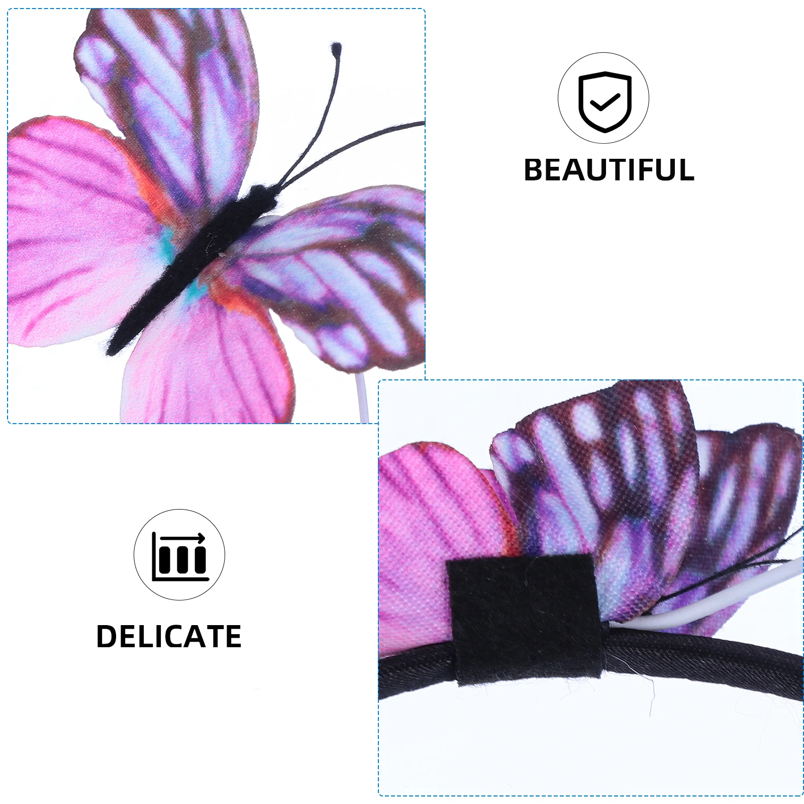 

1 Butterfly Hair Clips Set Hairband Lovely Chic Party Hair Set Accessories for Girls Wedding Photoshoot Prop