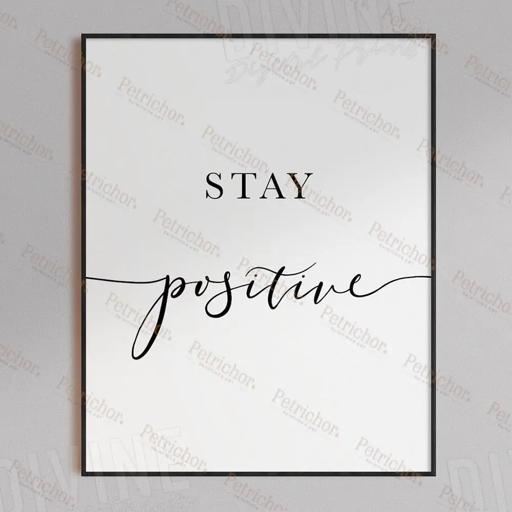 Stay Positive Work Hard Make it Happen Motivational Quotes Wall Art Prints Canvas Painting Poster Picture Office Room Home Decor