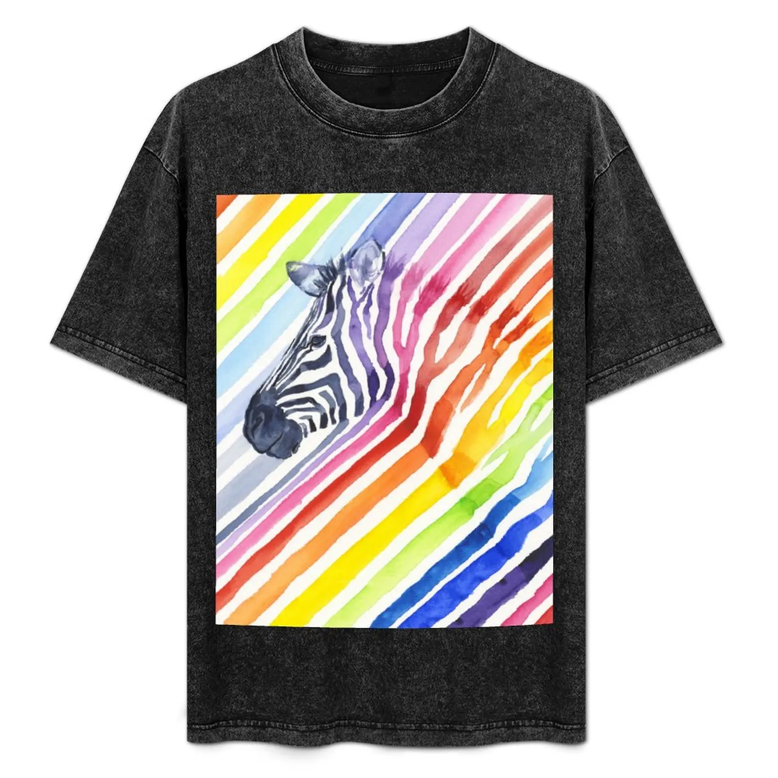 

Rainbow Zebra Stripes T-Shirt funny meme t-shirts plus sizes oversize t-shirts man summer top heavyweight t shirts for men