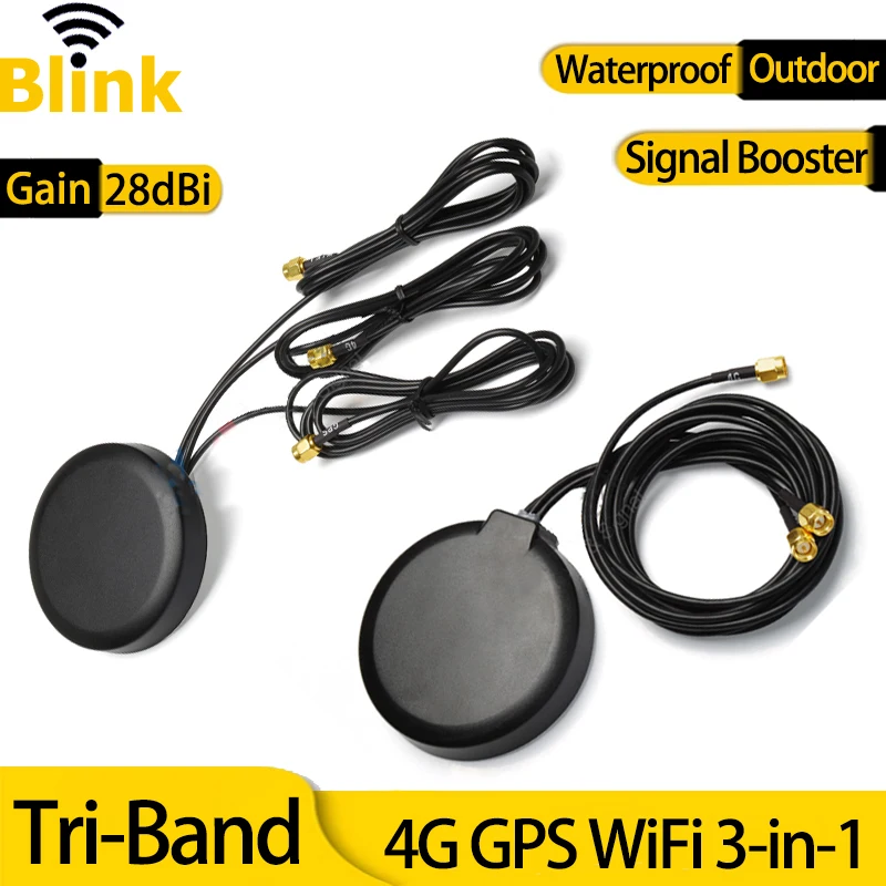 4G+GPS+WiFi Tri-Band Antenna Outdoor Waterproof Cabinet Long Range Mobile Network Amplifier Car GPS Navigation Signal Booster