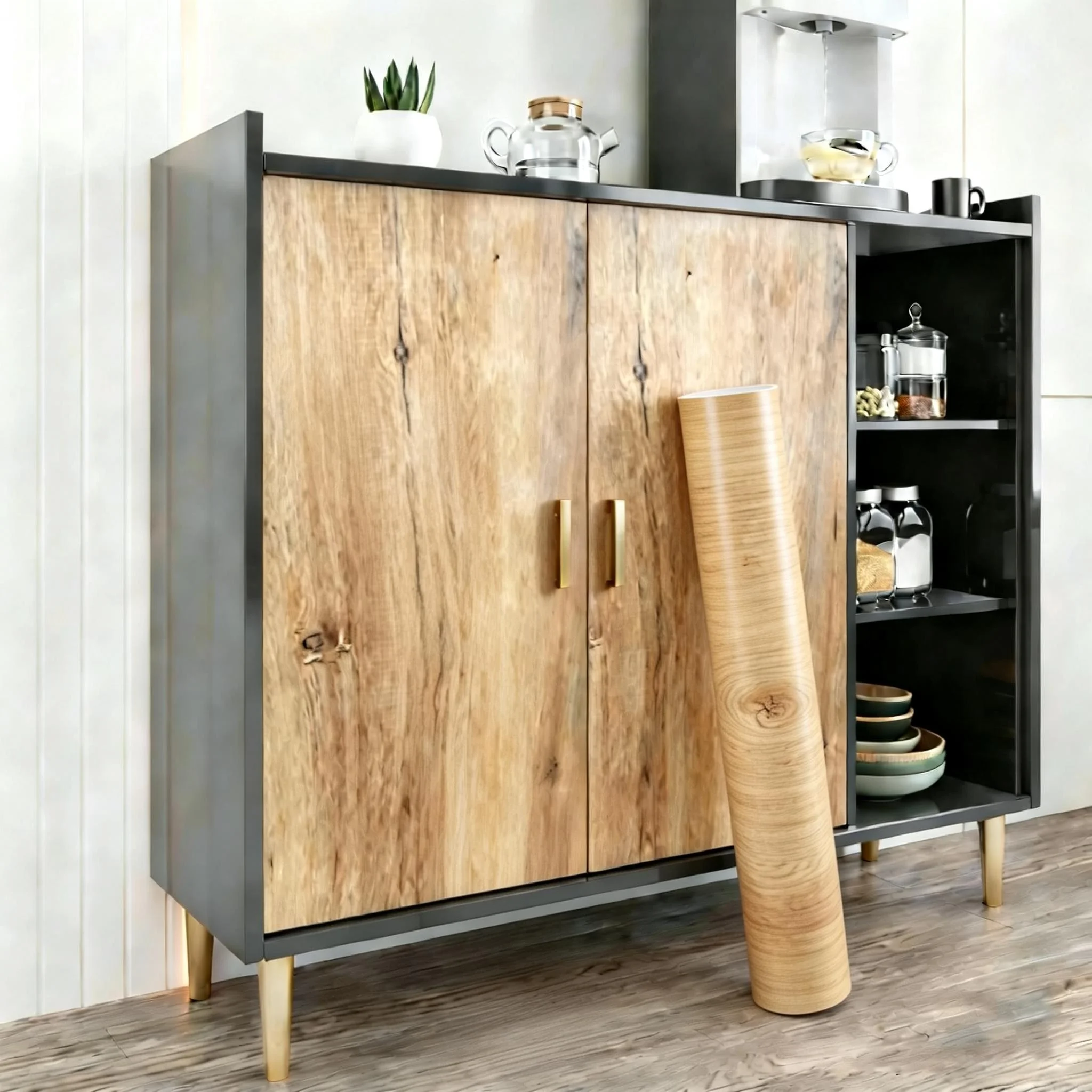 40/55cm Wood Grain Vinyl Wallpaper for Door Wardrobe Cupboard Table Furniture Waterproof Self Adhesive Stickers Home Decor Fil